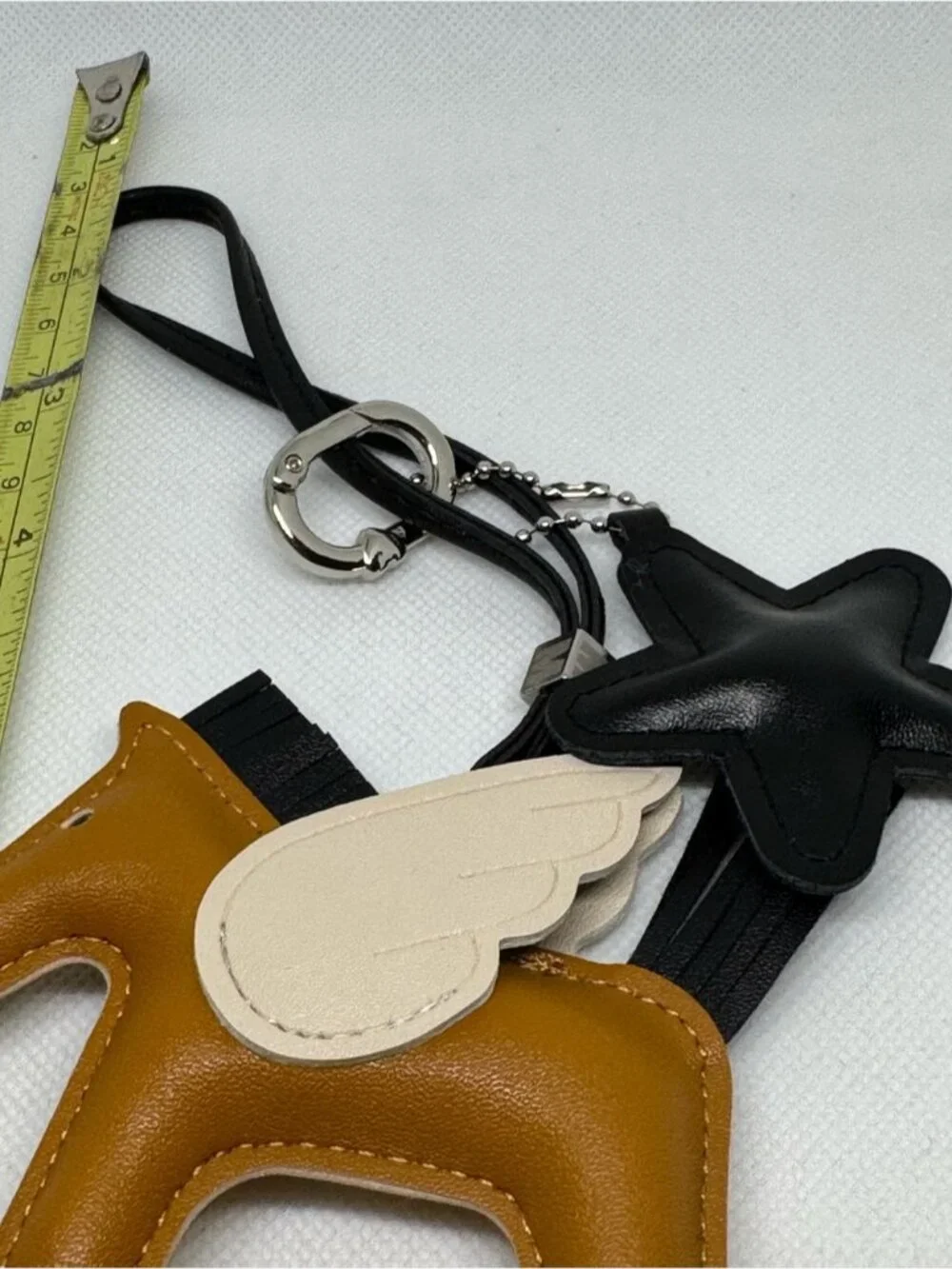 Winged Horse Star Bag Charm Keychain Brown Black 0889